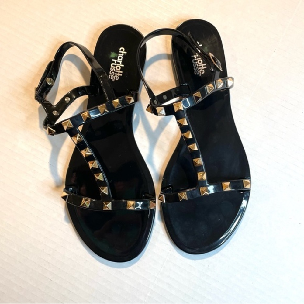 Charlotte Russe Studded Black Jelly Sandals Women’s‎ 7/7.5